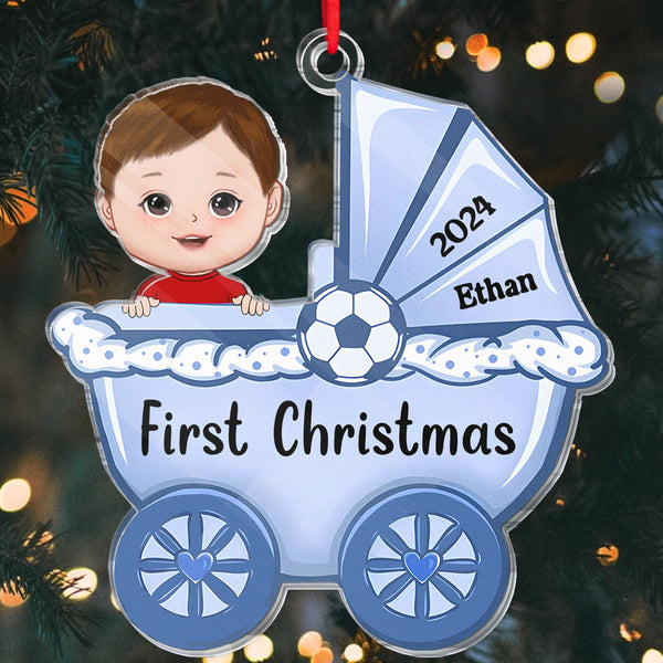 Baby's First Christmas, Baby Carriage - Personalized Customized Ornament - Gift For Baby