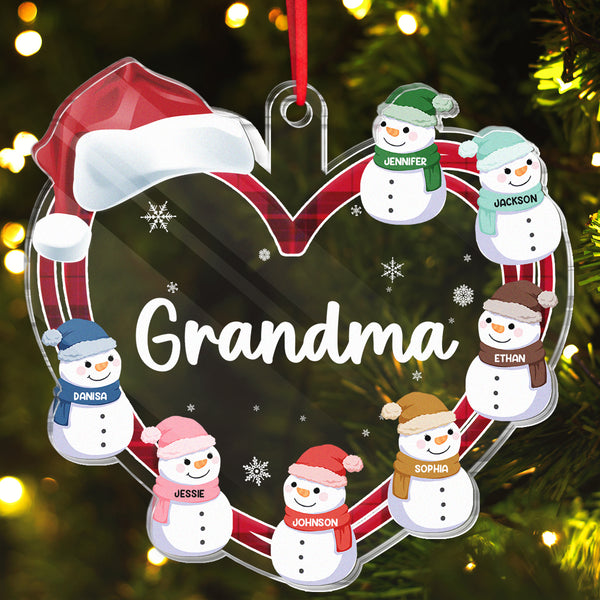 Little Snowmen - Personalized Customized Ornament - Christmas Gifts For Mom, Grandma, Dad, Grandpa