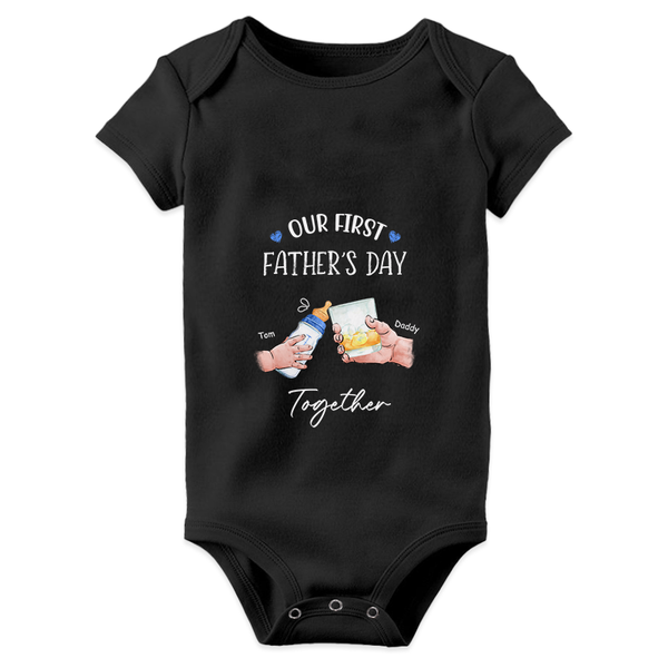 Our First Father's Day Newborn Gift Personalized Custom Baby Onesie