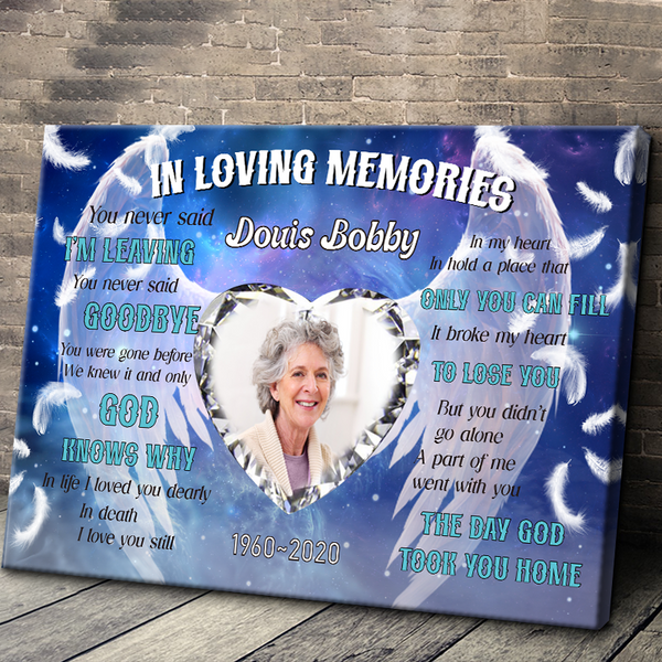 Custom Photo Personalized Custom Canvas Memorial Gift For Loss Gift For Loss Family