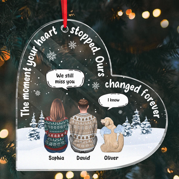 Christmas The Momment Your Heart Stopped - Customized Personalized Acrylic Ornament - Christmas Gifts For Dog Lovers, Pet Lovers