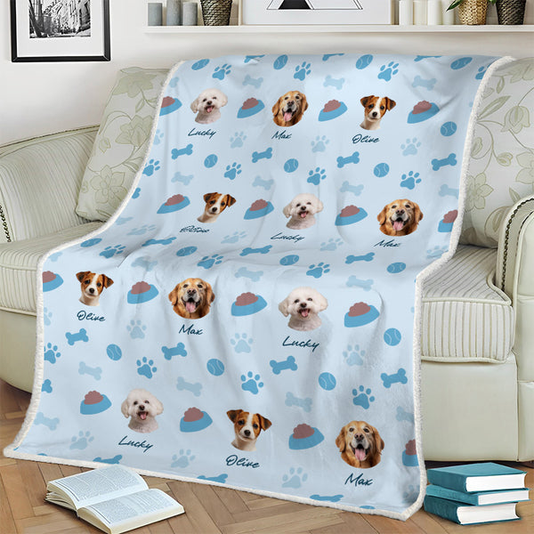 Custom Photo Cute Dog Paw - Gift For Dog Lover - Personality Customized Pet Dog Blanket