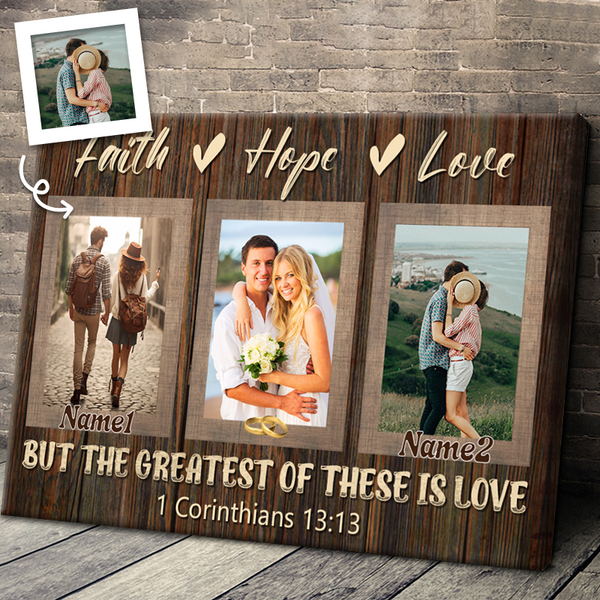 Faith Hope Love -Anniversary Gifts - Personalized Canvas Prints