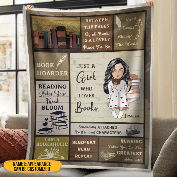 Personalized Custom Flannel Blanket My Reading Blanket I Am A Bookaholic - Gift For Book Lovers