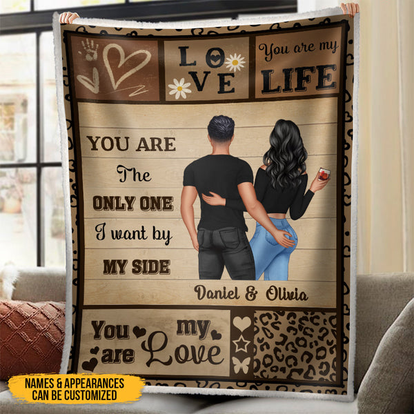 Personalized Custom Fleece Flannel Blanket You Are The Only One I Want By My Side Gift For Couples