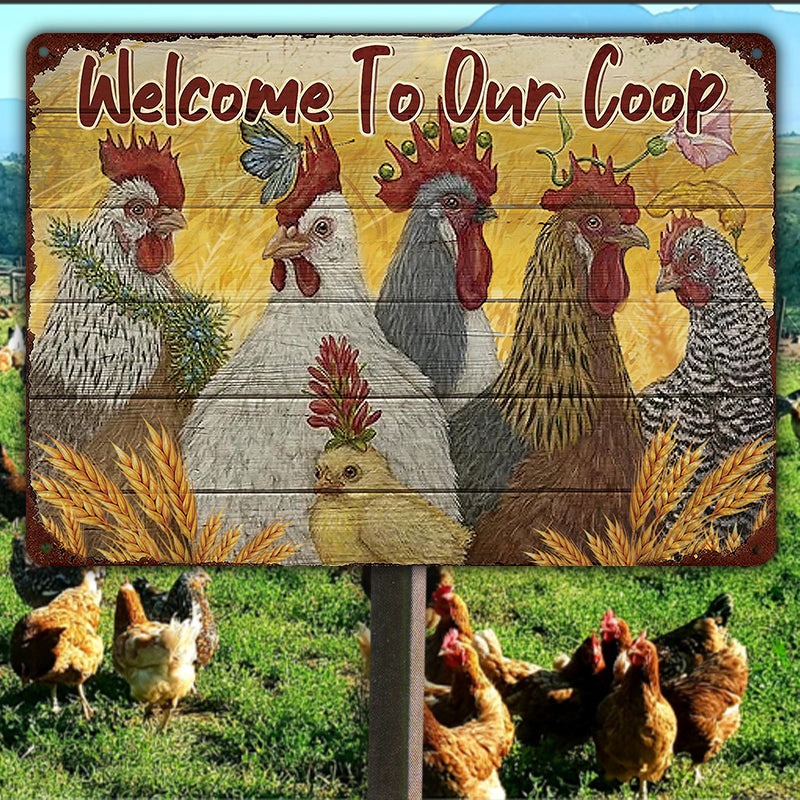 Funny Chicken Coop Sign Fluffy Hut Chicken Coop Sign Large Rustic Coun ...