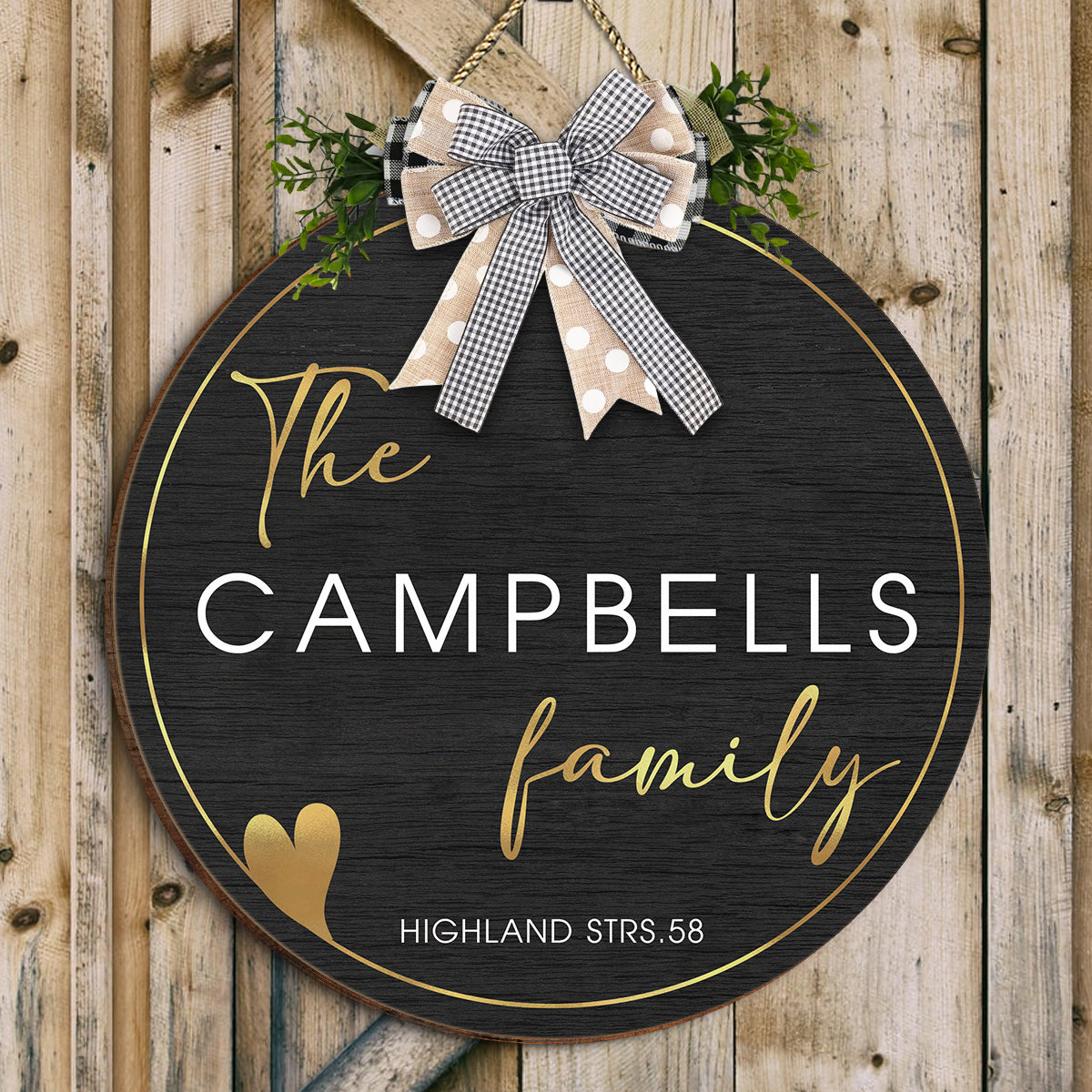 Custom Family Name Door Hanger - Personalized Door Signs - Gift For ...