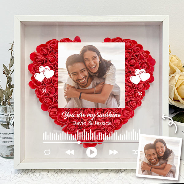 You Are My Sunshine - Personality Customized Flower Shadow Box - Gift For Couple Lover