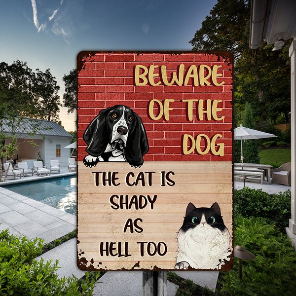 Personalized Warning Sign For Pet Personality Custom Pet Metal Sign - Gift For Dog Cat Lover