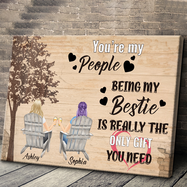 Being My Bestie - Personality Customized Canvas - Gift For Friend - Gift For Bestie Best Sister