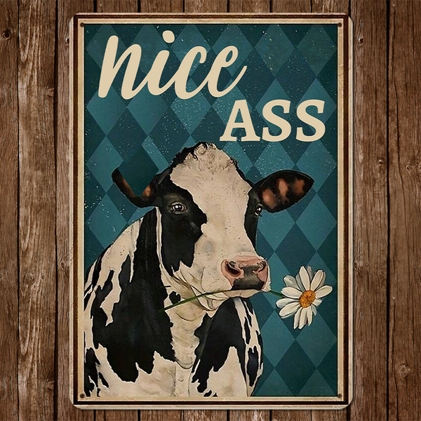 Personalized Custom Metal Sign Funny Biting the Daisies Bathroom Farmhouse Metal Sign For Restroom