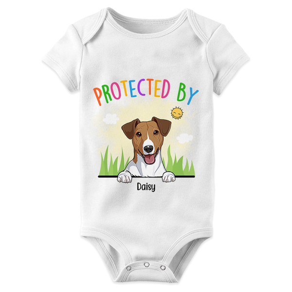 Protected By Dogs - Personalized Custom Baby Onesie - Gift For Baby