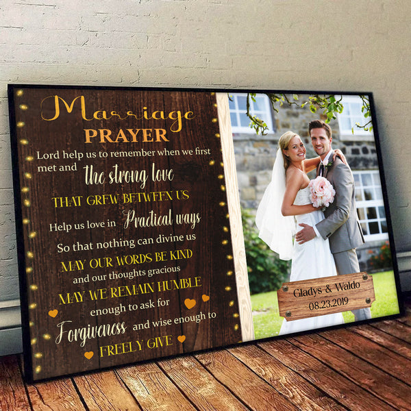 Custom Photo Marriage Prayer Personalized Custom Poster Gifts For Couple