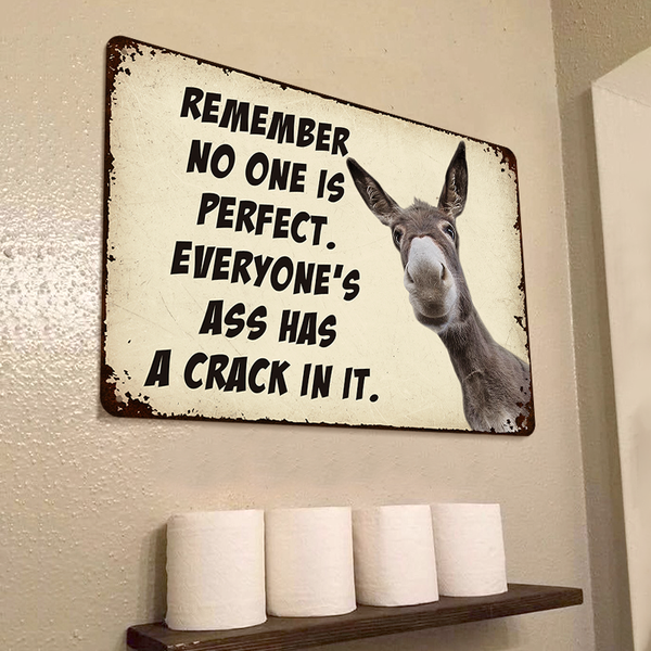 Funny Donkey Bathroom Wall Decor For Toilet Restroom Decor Gifts Personalized Custom Metal Sign