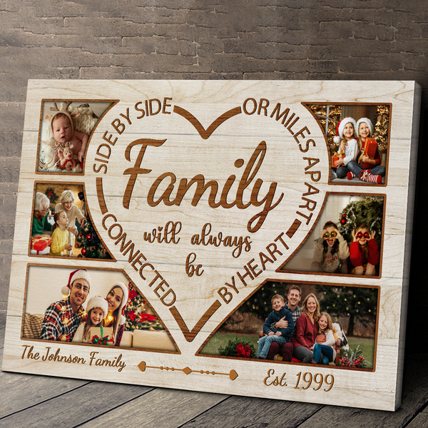 Custom Photo Family Side By Side - Customized Personalized Canvas - Christmas Gift For Family Dad Mom