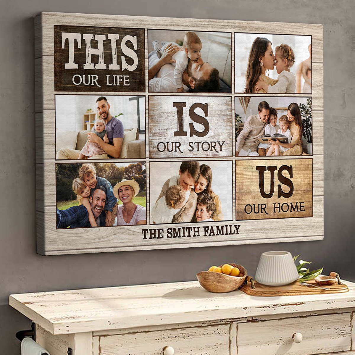 This Is Us Custom Photo Collage Canvas, Family Photo Gift designed by ...