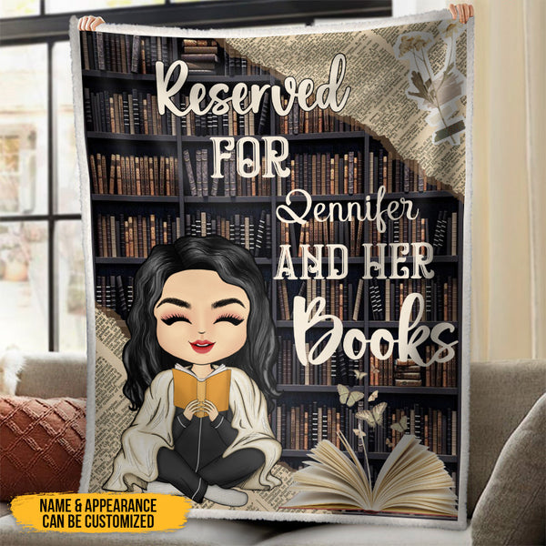 Reserved For And Her Books - Blanket - Gift For Book Lovers Personalized Custom Fleece&Flannel Blanket