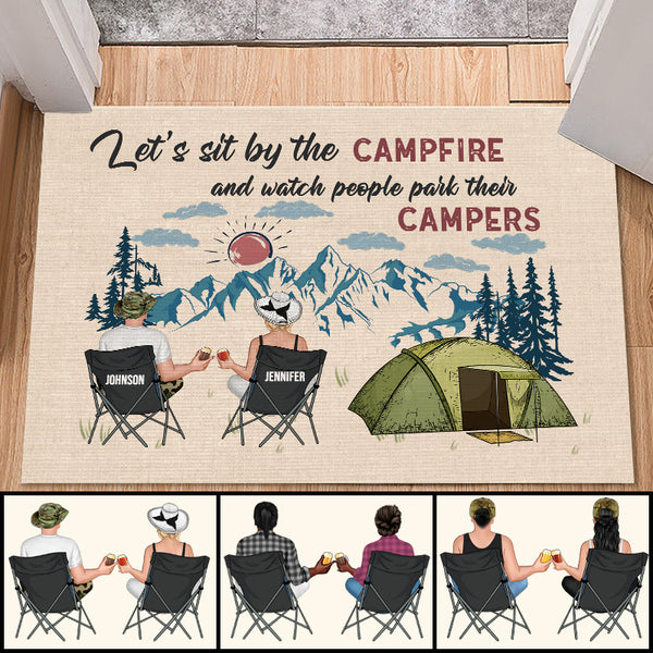 Home Is Where We Park It - Personalized Custom Doormat - Gift For Camping Lovers