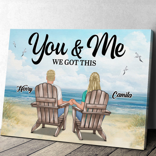 Couple Beach Landscape Retro Vintage - Home Decoration Gift For Couple, Husband, Wife, Dad, Mom