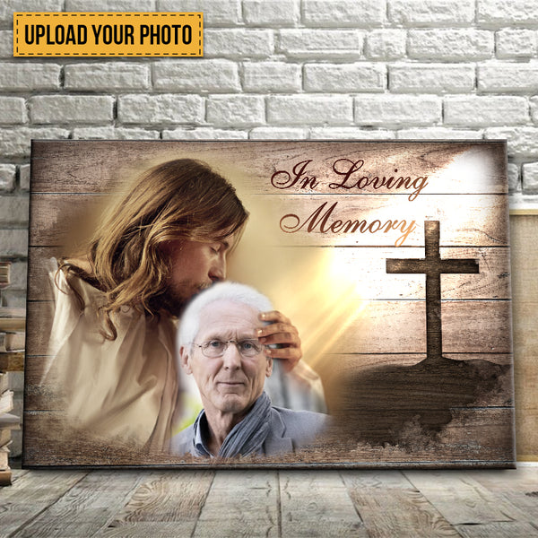 Custom Photo Personalized Canvas With Jesus, Loss Of Mother, Memorial Portrait Painting