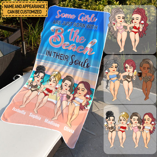Personalized Custom Beach Towel Birthday Summer Gift For Beach Lovers, Besties, Soul Sisters, Sistas