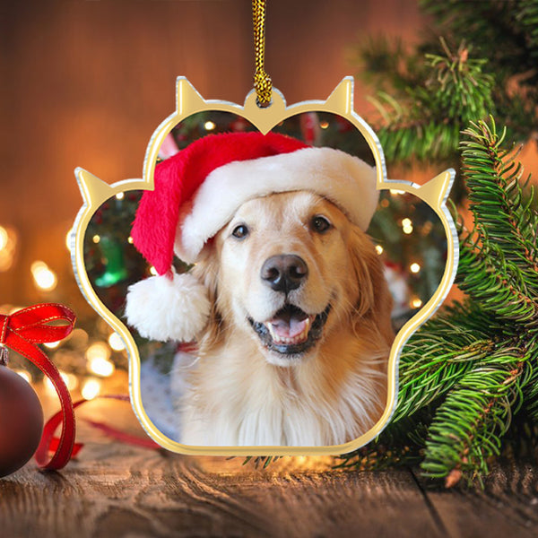 Custom Photo Dog Paw - Christmas Gift For Dog Lover - Personality Customized Pet Dog Ornament - Christmas Gift