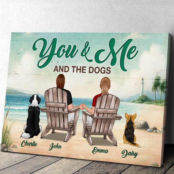 Couple & Dog Personalized Customized Canvas Love Decoration For Pet Lover Couple