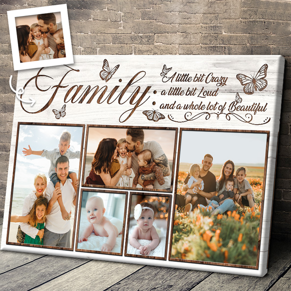 Family Photo Collage - Custom Photo Personalized Canvas Prints Gifts For Grandparents, Family