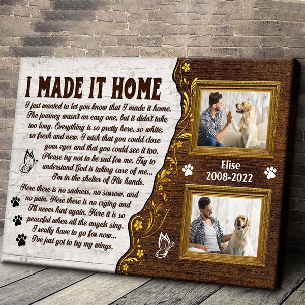 I Made It Home - Custom Canvas, Memorial  Gifts Personalized Custom Framed Canvas Wall Art
