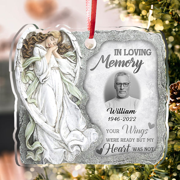 Custom Photo Your Wings Were Ready But My Heart Was Not - Memorial Ornament - Memorial Gifts