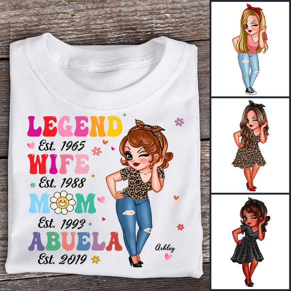 Legend Wife Mom Gift For Mother Personalized Custom Vintage T-shirt