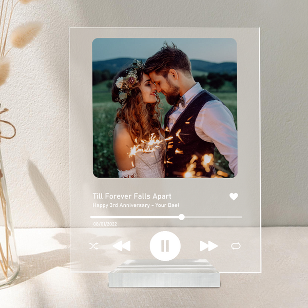 Custom Photo Song Lyric Anniversary Gift For Her Him Couple Gift Personalized Acrylic Plaque