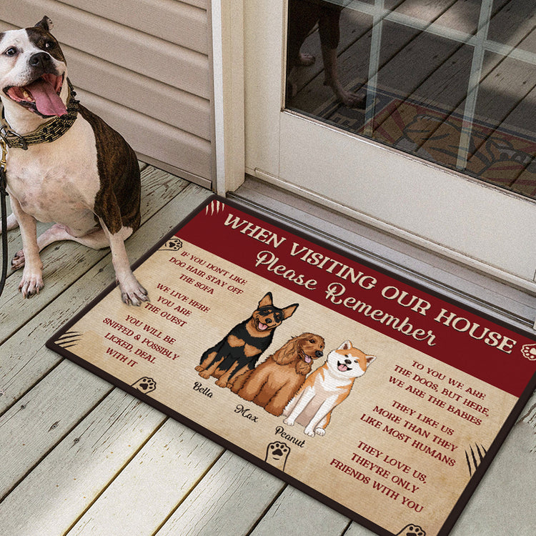Remember These Rules When Visiting Our House - Gift For Dog Lovers, Personalized Metal Sign