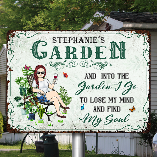 Into The Garden To Find My Soul - Garden Sign - Personalized Custom Classic Metal Signs