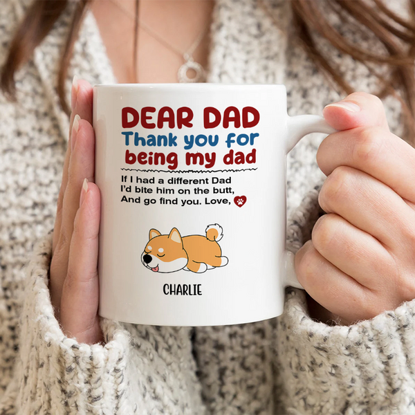 Bite The Butt - Personalized Custom Ceramic Mug Gift For Dog Dad, Dog Lovers