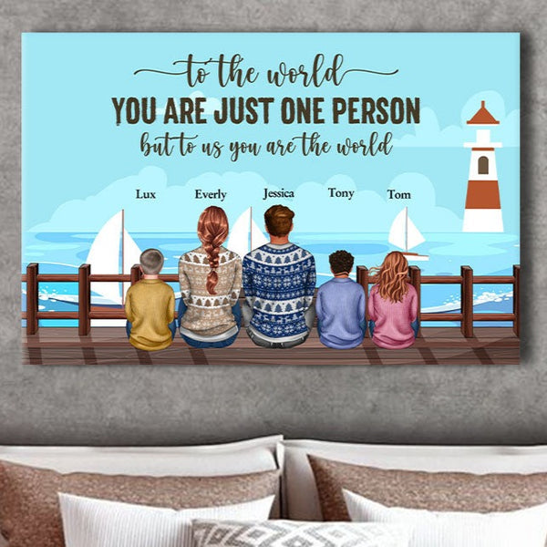 The Love Between A Father And Children Knows No Distance - Gift For Dad - Personalized Canvas