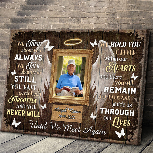 Until We Meet Again - Memorial Gifts For Angel, Sympathy Gift Personalized Custom Framed Canvas Wall Art