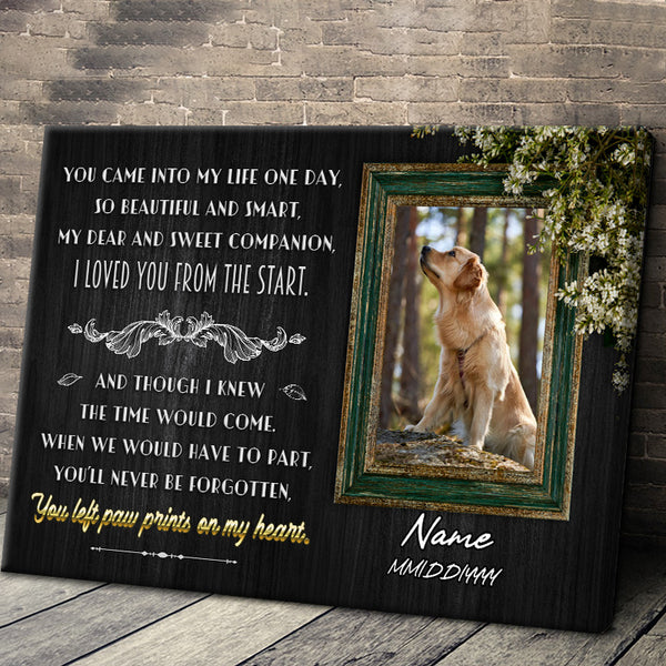 Custom Photo Personalized Canvas Wall - You'll Never Be Forgotten - Sympathy Gifts For Dog Passing, Memorial Gifts For Dog Owners