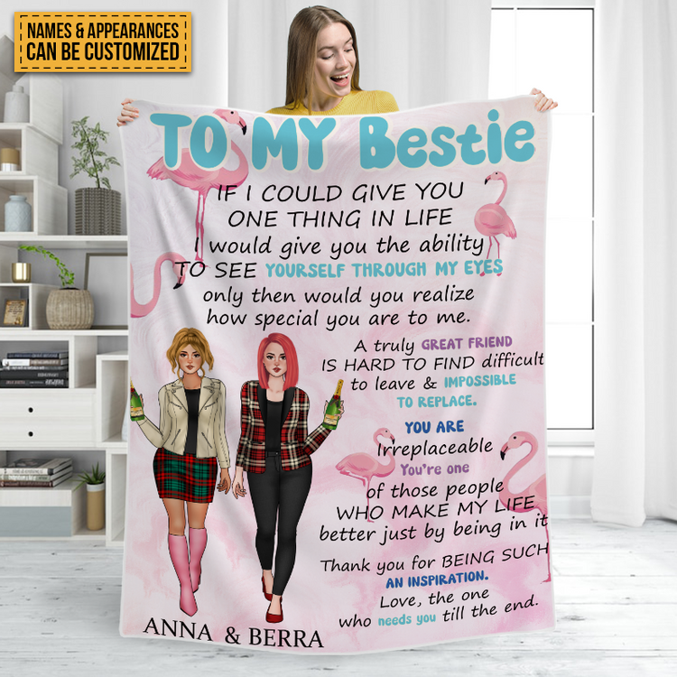 Besties For The Resties - Bestie Personalized Custom Blanket - Gift For Best Friends, BFF, Sisters