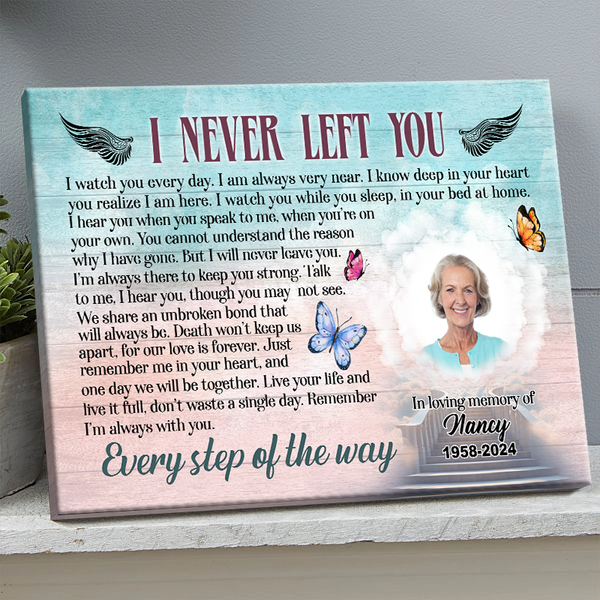 Custom Photo - Every Step With You - Personality Customized Canvas - Gift For Loss Memorial Gift