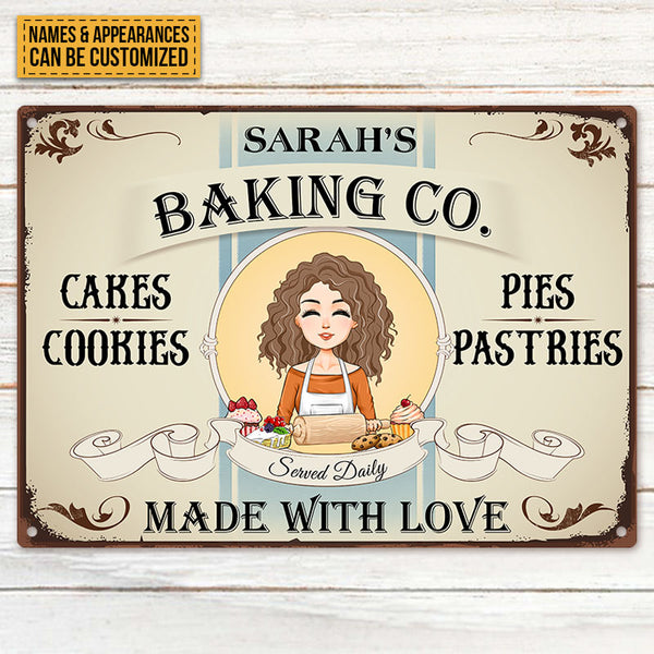 Baking Company Made With Love - Baking Sign - Gift For Baking Lover Personalized Custom Classic Metal Signs