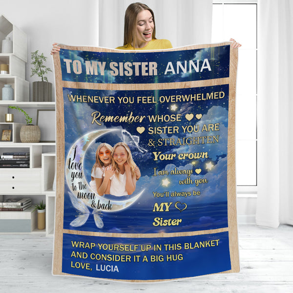 Personalized Custom Fleece Flannel Blanket - I Am Always With You And You Will Always Be My Sister