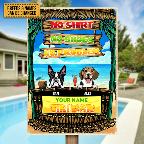 Welcome To Our Tiki Bar - Metal Sign - Gift For Dogs Lover Personalized Custom Dogs Printed Metal Sign