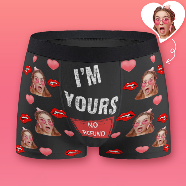 I'm Yours No Refund - Personalized Customized Man's Boxer Briefs - Valentines Day Gift