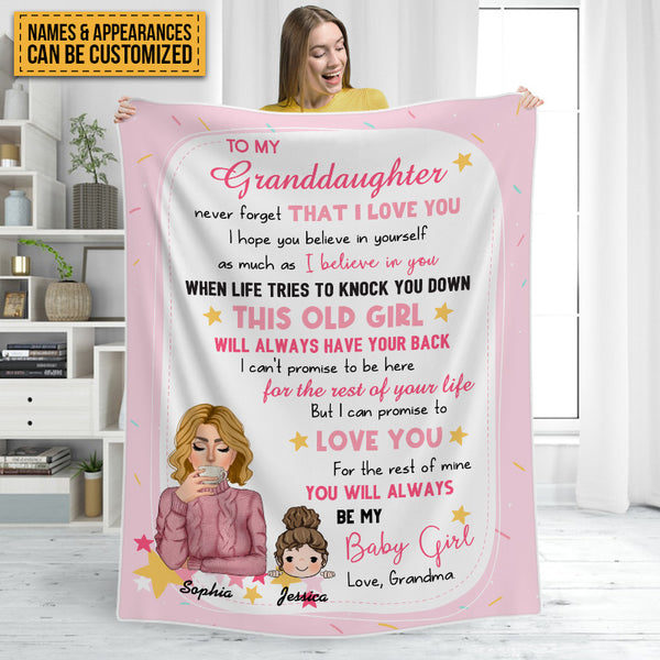 Personalized Fleece Blanket To My Granddaughter Gift For Grandchildren Custom Blanket For Granddaughter
