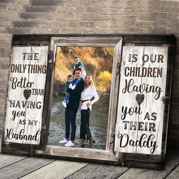 Custom Photo Personalized Custom Canvas Wall Art Father's Day Canvas Gift For Dad