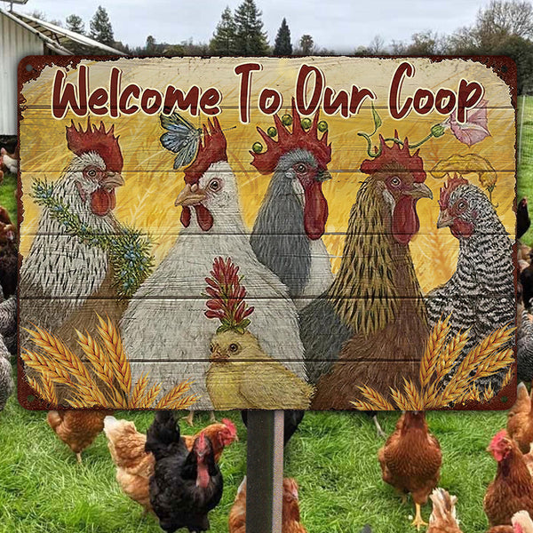 Funny Chicken Coop Sign Fluffy Hut Chicken Coop Sign Large Rustic Country Sign Hens Roosters Farm Sign
