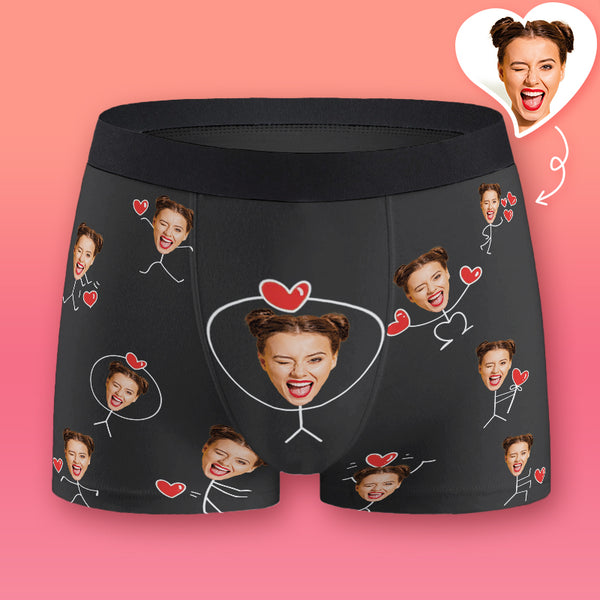 Girlfriend Face Wife Face - Personalized Photo Men's Boxer Briefs - Gift For Boyfriend, Husband