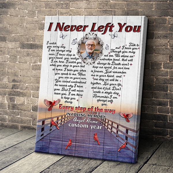 Custom Photo Personalized Custom Framed Canvas Wall Art I am Always With You Memorial Gifts
