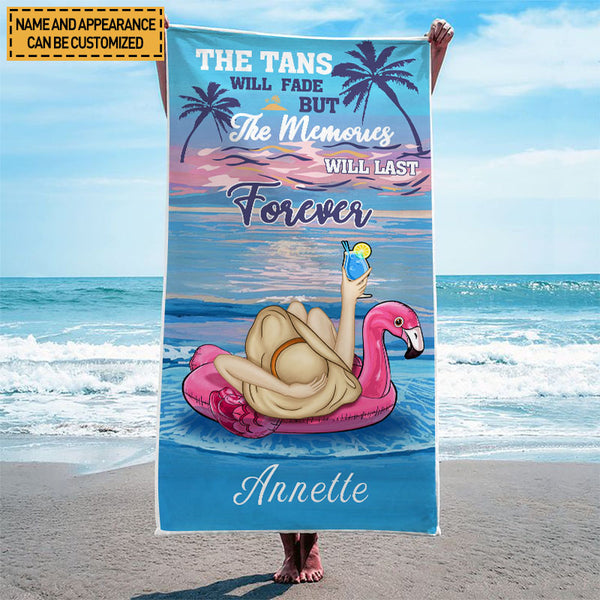 Beach The Tans Will Fade - Gift For Beach Lovers - Personalized Custom Beach Towel